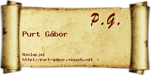 Purt Gábor névjegykártya